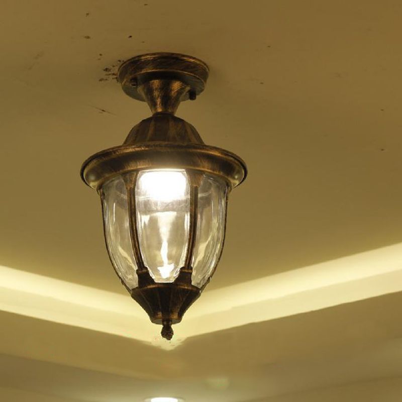 Lampada da soffitto a semi-incasso in vetro tradizionale a forma di campana con 1 lampadina