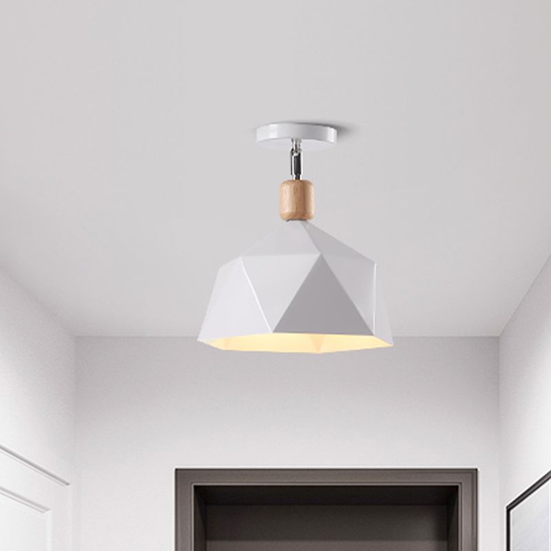 Luz de montaje en techo hexagonal de Metal, Macaron ajustable, 1 cabezal, luz de techo de montaje semiempotrado gris/blanco/verde para pasillo