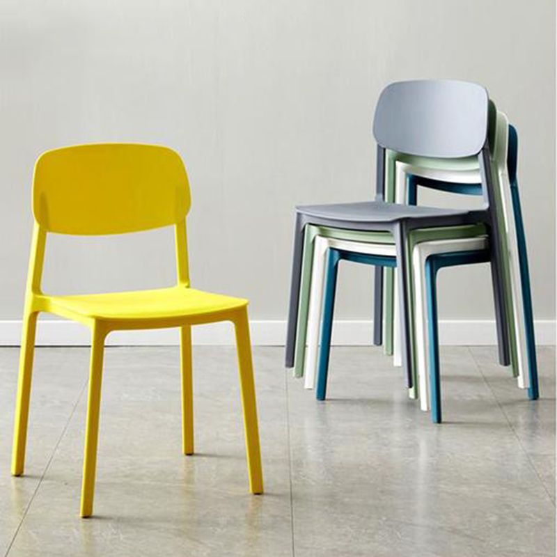 Home Dining Room Side Chair Low Back Plastic Stack Dining Chair