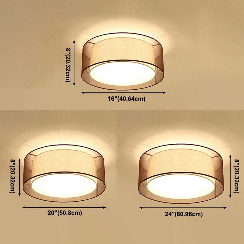Luminaires encastrés en tissu couleur café, plafonnier traditionnel pour salon