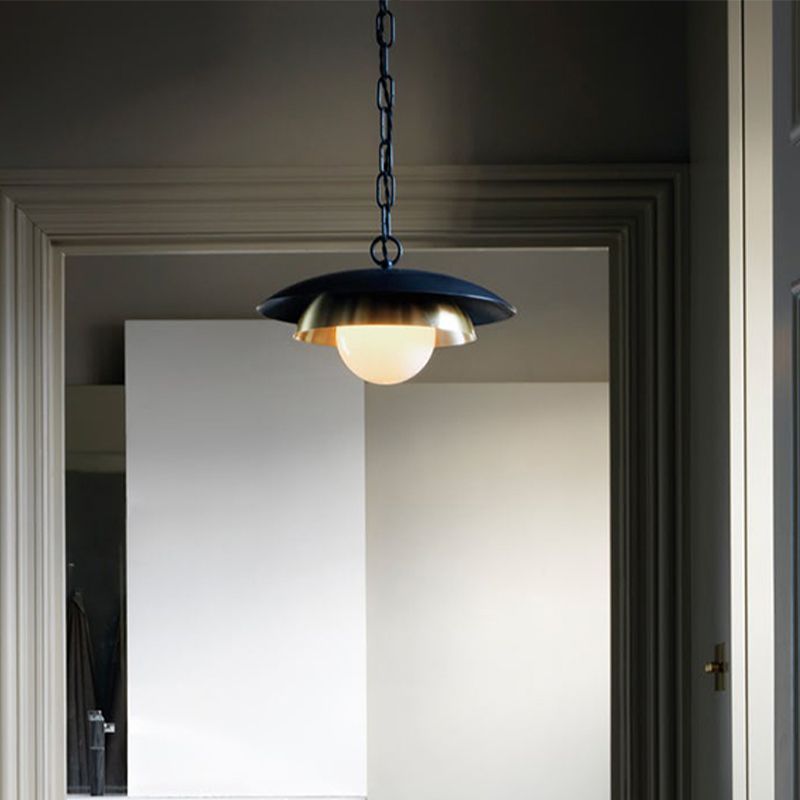 Plafonnage à balle en métal Contemporain 1 tête en laiton suspendu luminaire pour porche
