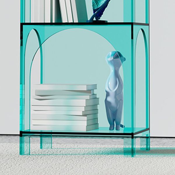 Closed Back Standard Bookshelf Acrylic Bookcase with Shelves for Study Room