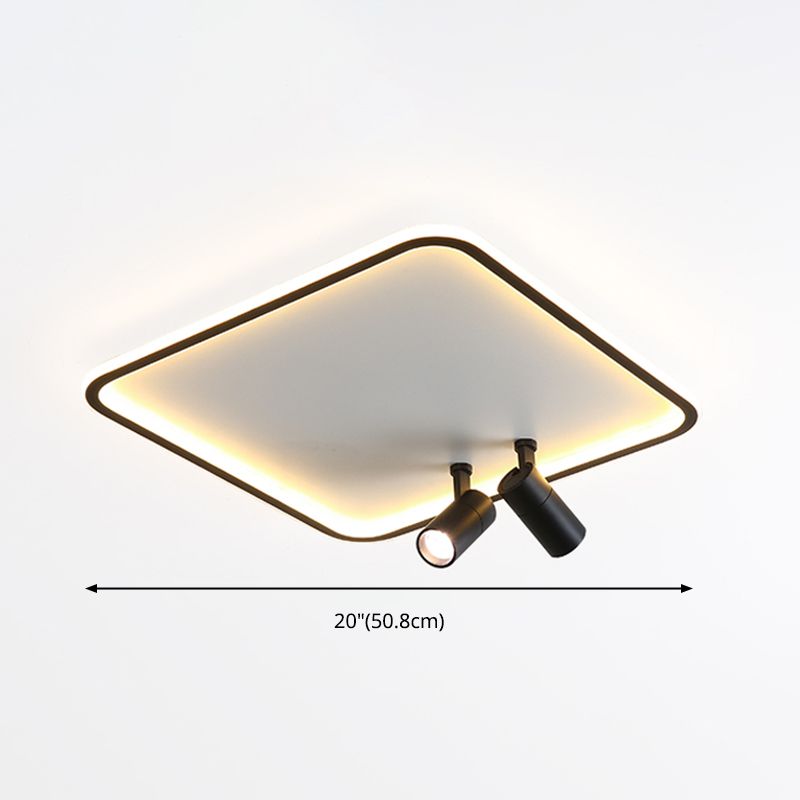 Ultra-thin Iron LED Flush Mount Modern Ceiling Light Fixture for Bedroom