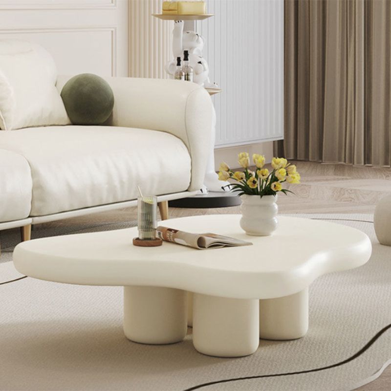 Nordic Irregular 4 Legs Coffee Table 11.8" H Wood Cocktail Table