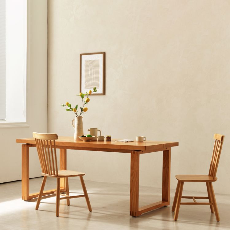 Modern 1/3/3/5 Pieces Dining Set Rectangle Solid Wood Dinette Set in Natural