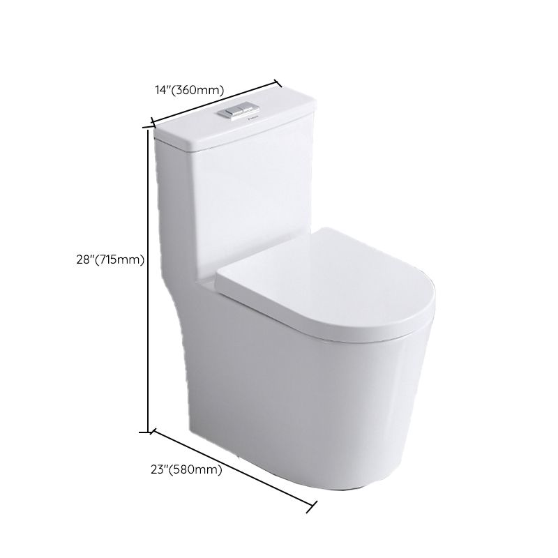 Contemporary Skirted Toilet Bowl One Piece Flush Toilet with Seat
