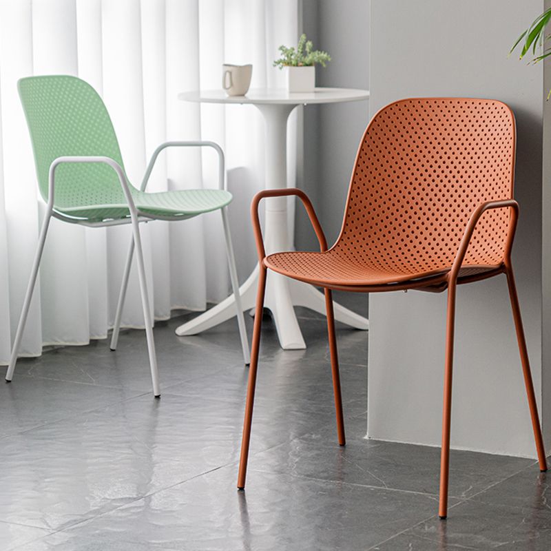 Contemporary Indoor/ Outdoor Chair Metal Dining Armchair Side Chair