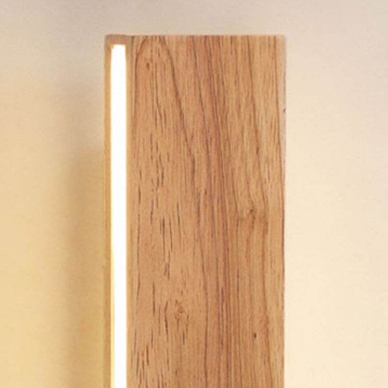 Modernism Beige Finish Single Wall Mounted Sconce Wooden Wall Light