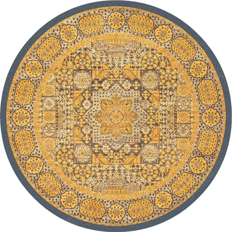 Ethnic Multi Color Floral Rug Synthetics Persian Carpet Anti-Slip Backing Pet Friendly Machine Washable Rug for Great Room