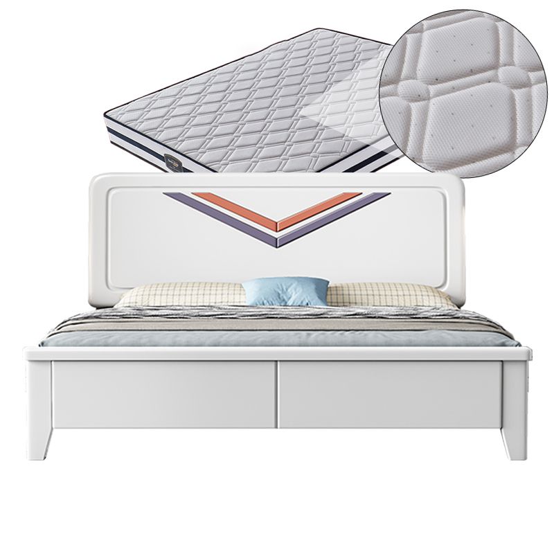 Contemporary Standard Bed Solid Wood Panel Bed with Headboard