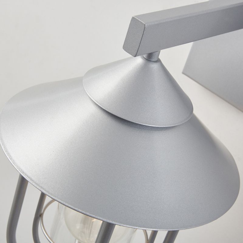 Industrial Metal Wall Sconce Cone Shape Wall Light with Glass Shade for Courtyard