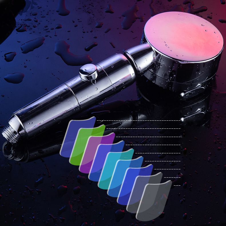 Contemporary Handheld Shower Head Round 3 Setting Spray Head in Silver