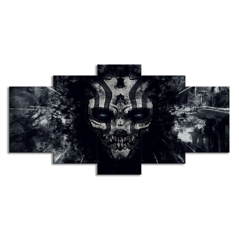 Black Death Skull Wall Art Decor Fantasy Kids Multi-Piece Canvas Print for Bedroom