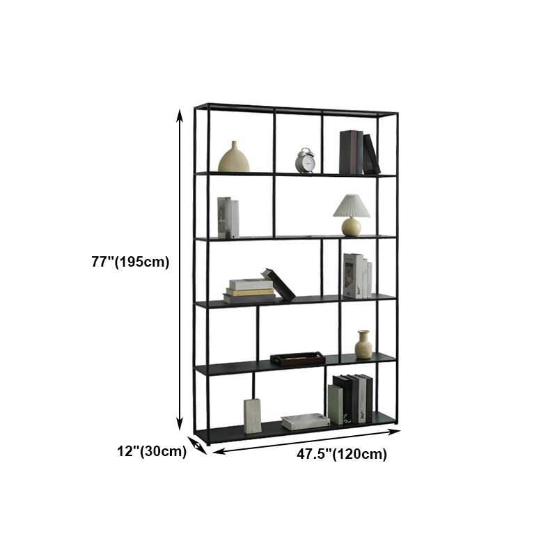 Office Etagere Bookshelf Modern Bookcase with Rectangle Shelves