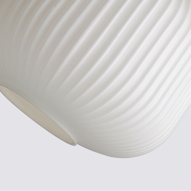 5.5"/8"/12" W Cylinder Pendant Light with Milk Glass Ribbed Shade Modern 1 Light Restaurant Ceiling Fixture in White
