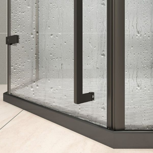 Left Hinged Framed Tempered Shower Enclosure with Fixed Panel