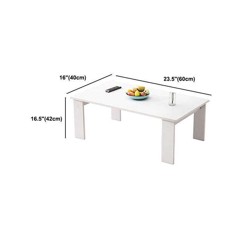 Modern Style Rectangular Wooden Table 4 Legs Base with Storage Rack Coffee Table