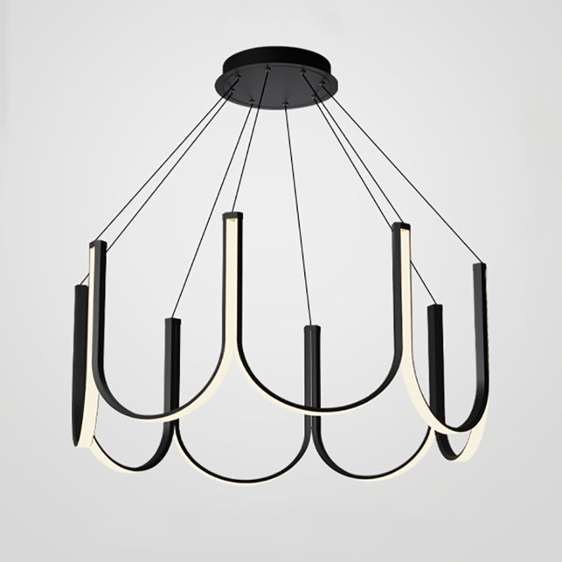 Nordic Aluminum Chandelier Geometric Multi Light Hanging Light for Restaurant
