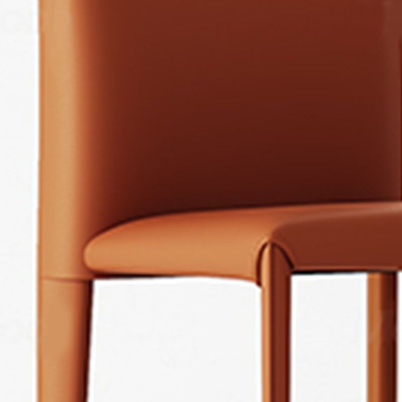 Designer Style Armless Chair Parsons Back Leather Chair for Restaurant