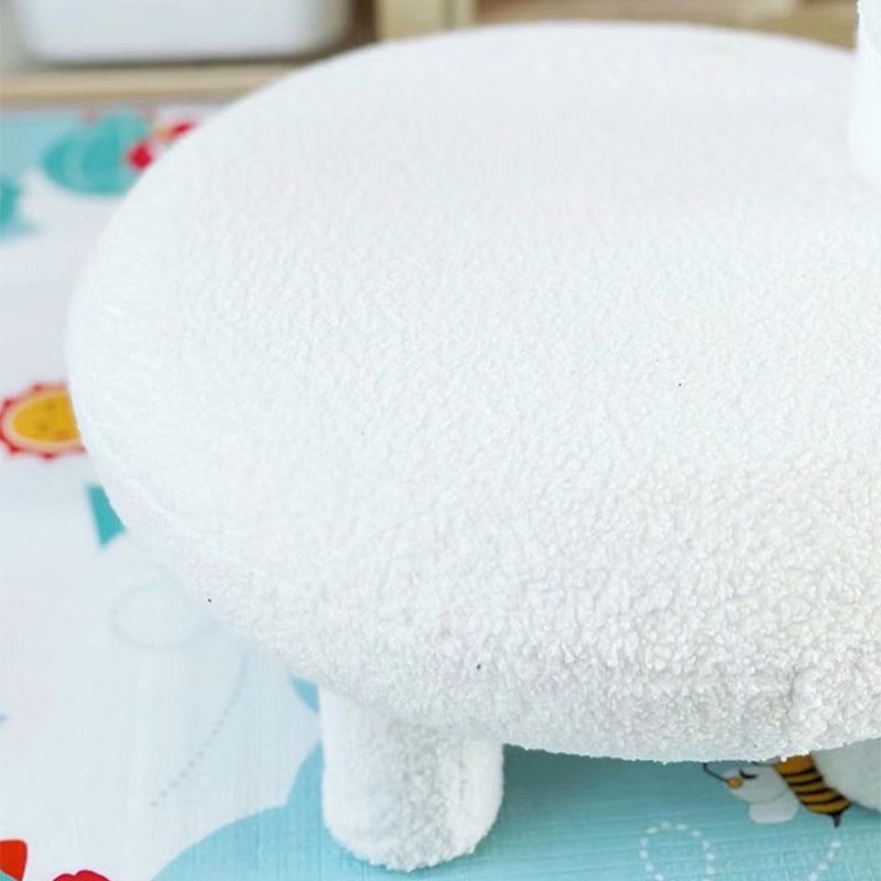 Wool Chair Armless Parsons Chair Fixed Back Chair for Living Room