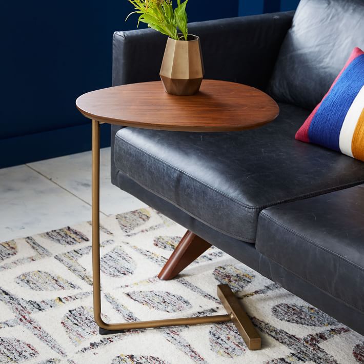 Rustic Style Side End Table Tri Pin Round Sofa Side Accent Table