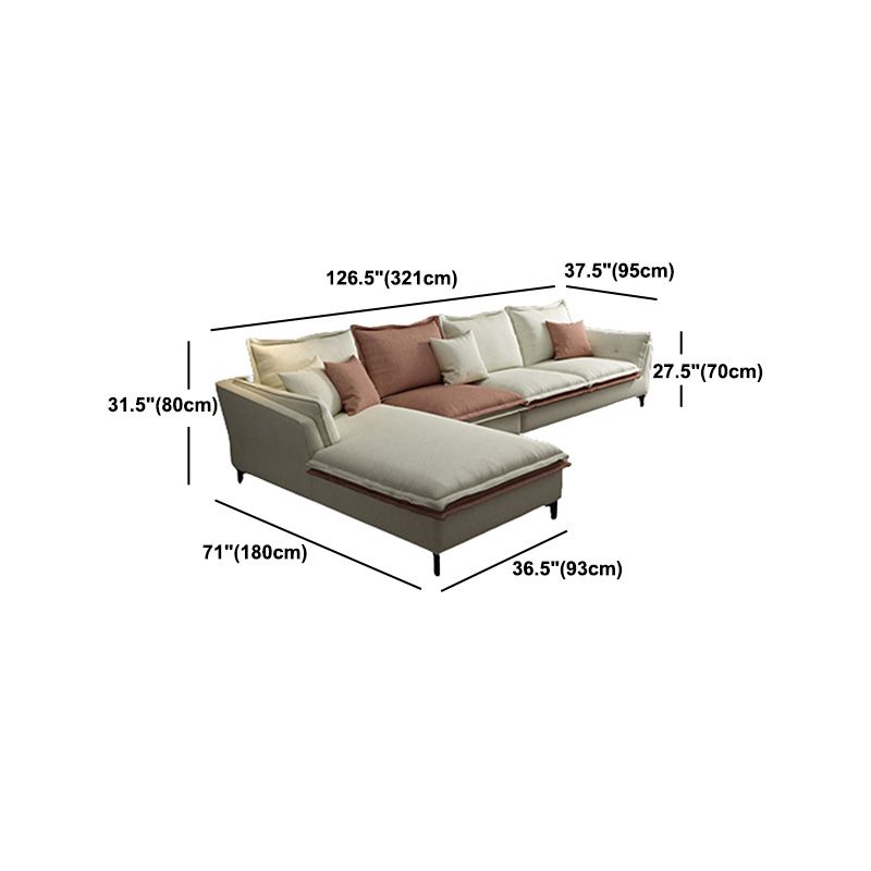 Faux Leather Pillow Top-arm Sectionals with Pillowed Back Cushions