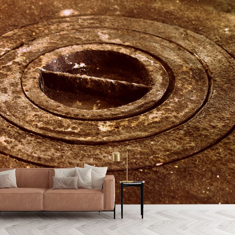 Industrial Style Rusty Metal Wall Covering for Living Room, Moisture Resistant