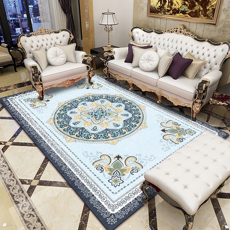 Apricot Tone Glam Area Carpet Polyester Marbling Indoor Rug Anti-Slip Backing Carpet for Living Room