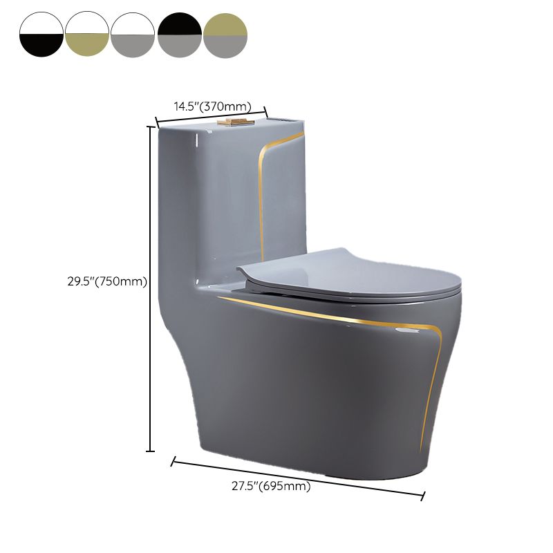 Traditional Floor Mount Toilet Seat Included Toilet Bowl for Bathroom