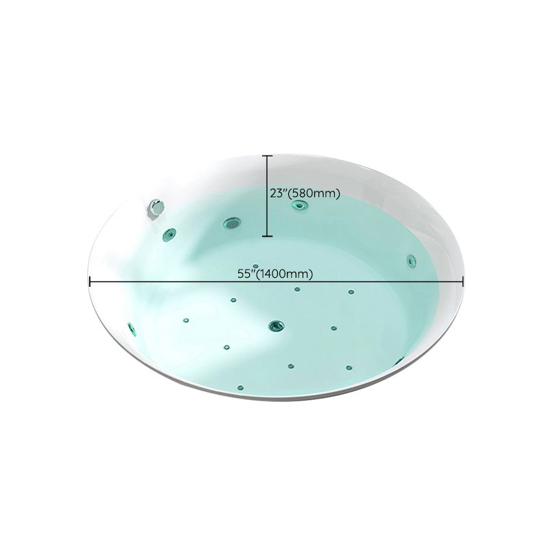 Drop-in Acrylic Round Bathtub Modern Air/ Whirlpool Bathtub in White