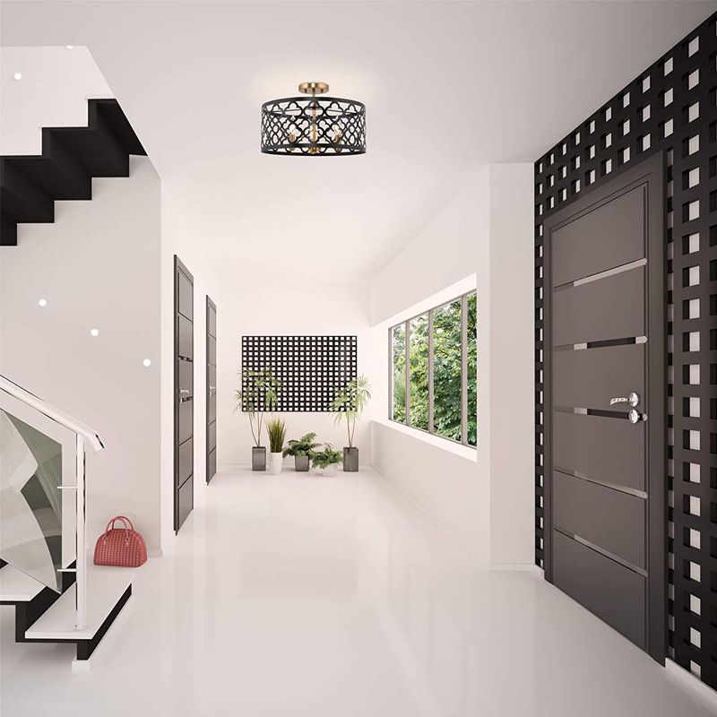 3-Lichten Candlestick Industriële Stijl Plafond Licht met bloem-vormige Holle Ijzeren Kooi Schaduw voor Eetkamer