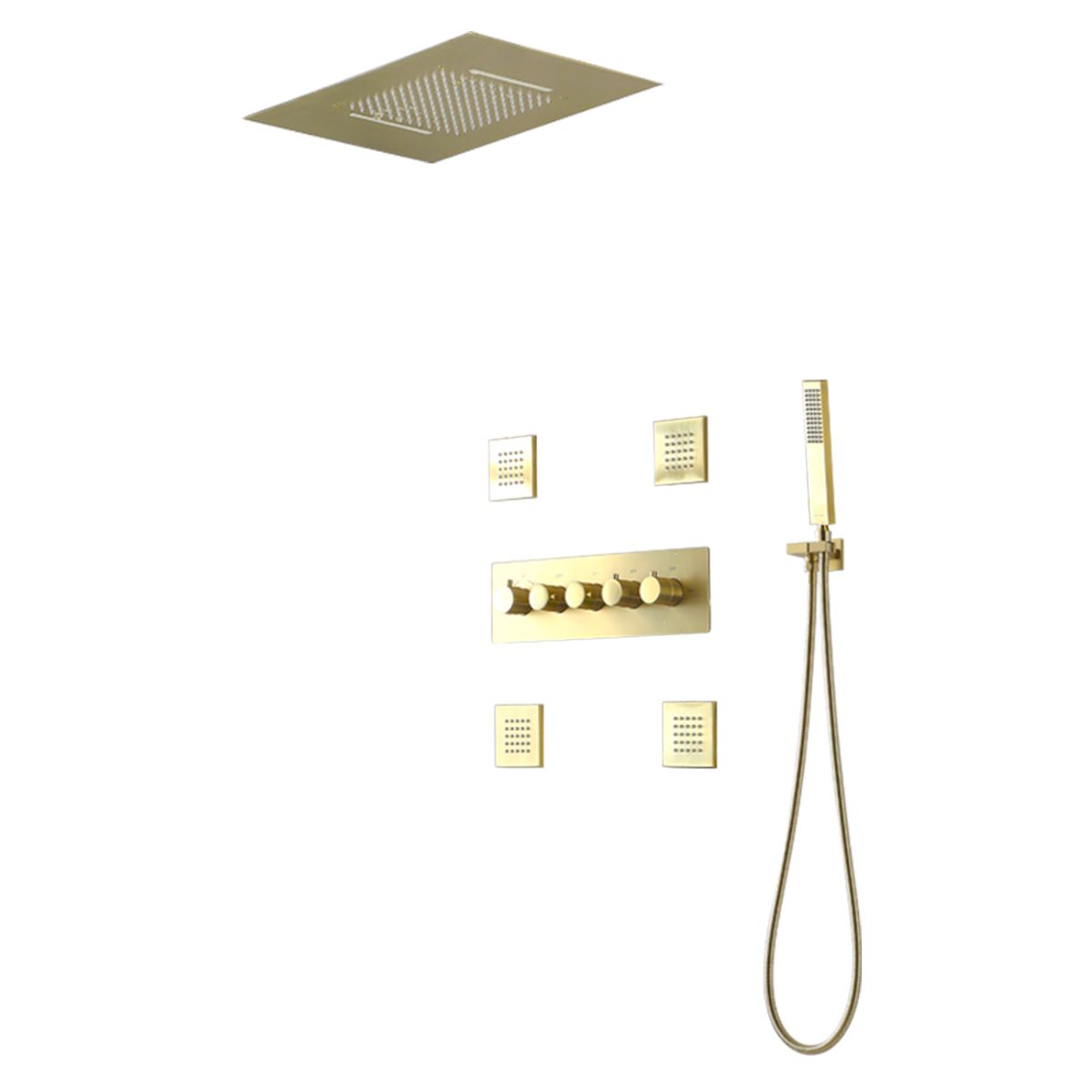 Modern Shower Trim Brass Body Jets Adjustable Shower Head Shower System