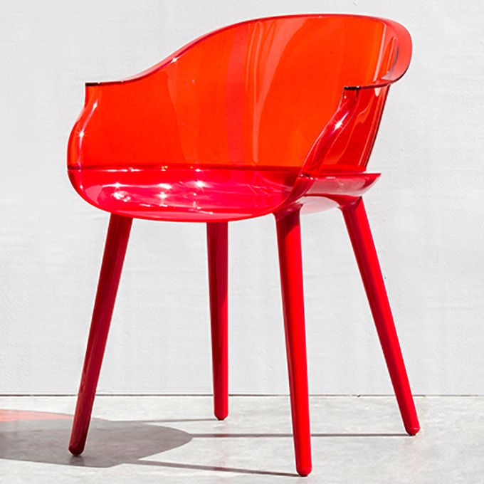 Contemporary Plastic Indoor-Outdoor Chair of 23'' Wide Dining Arm Chair