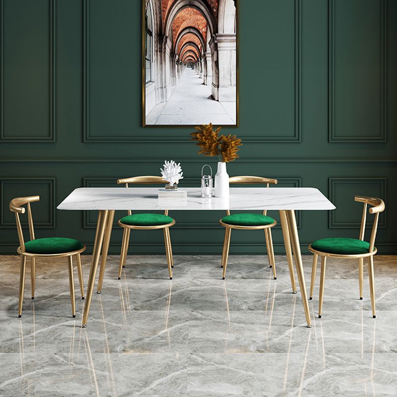 Glam Velvet Dining Room Chair Open Back Dining Side Chair for Restaurant Use