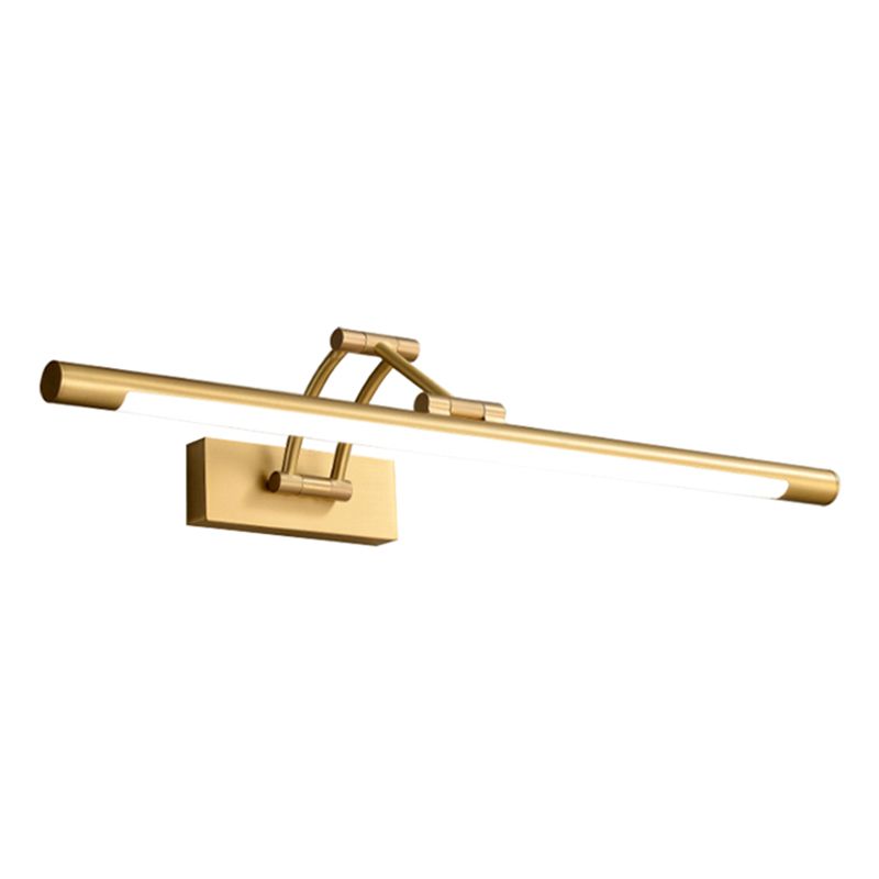 Modern Luxury Style Cylindrical Flush Mount Wall Sconce Copper Wall Mounted Vanity Lights in Gold Finish