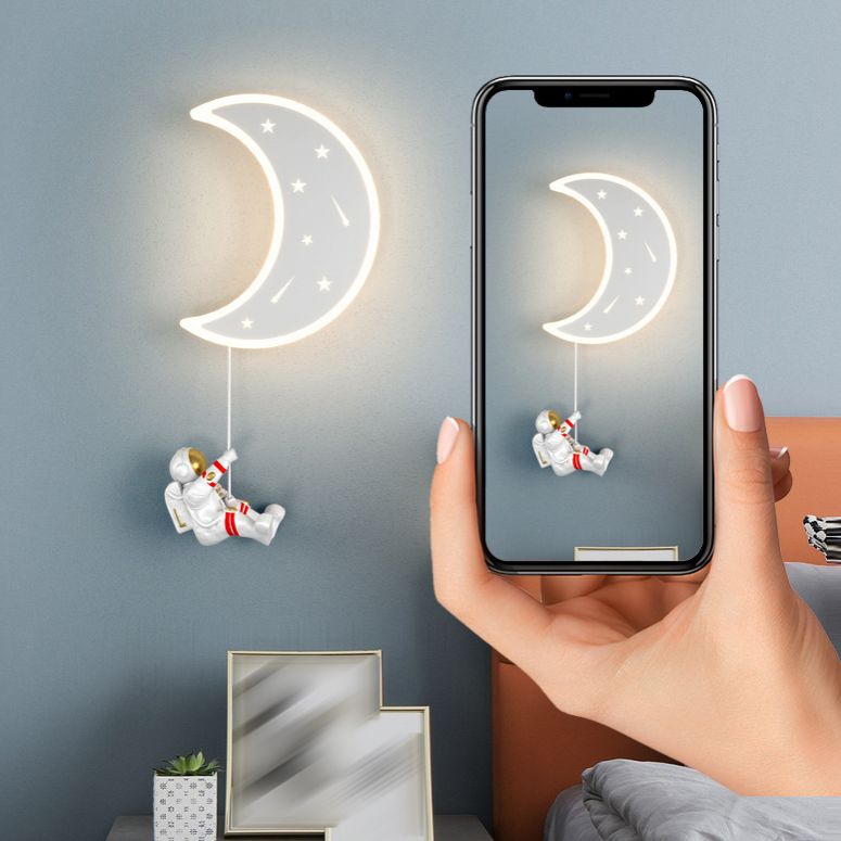 Moon Shape Wall Light Fixture Minimalist LED Wall Mounted Light Fixture
