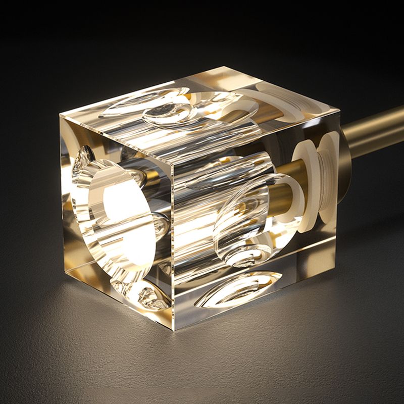 Éclairage mural d'applications murales contemporaines en cristal de cristal en bronze pour salle de bain