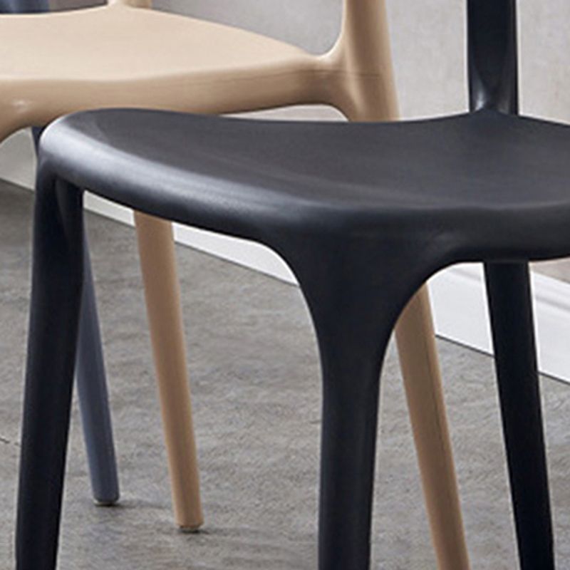 Stackable Open Back Dining Chairs Plastic Armless Dining Side Chair