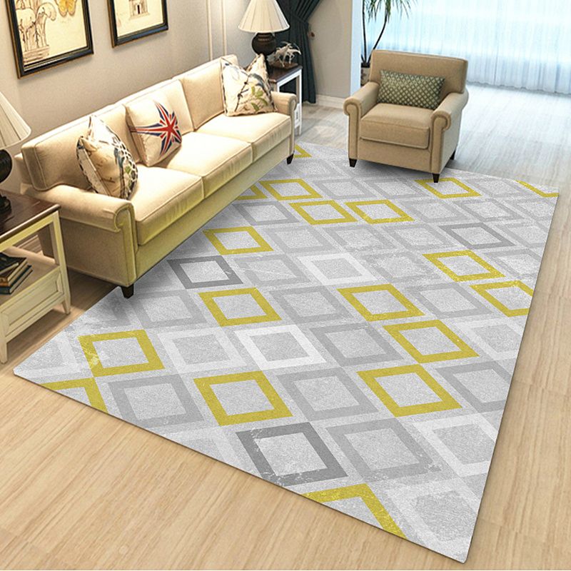 Bruin modern tapijt polyester grafisch tapijt wasbaar tapijt voor woonkamer