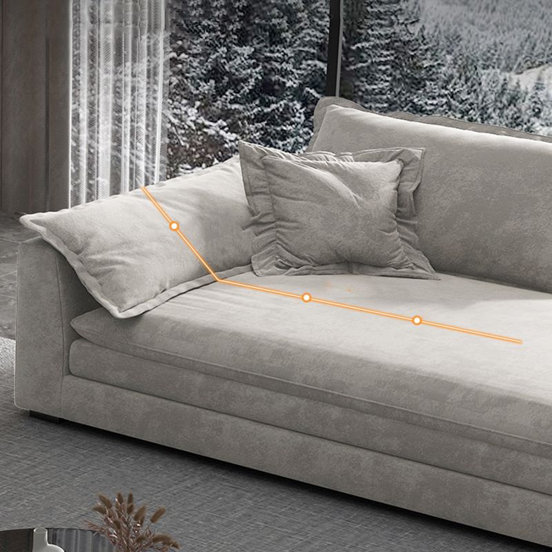 Glam Cushioned Chaise Lounge Recessed Arms Chaise with Three Pillows for Bedroom