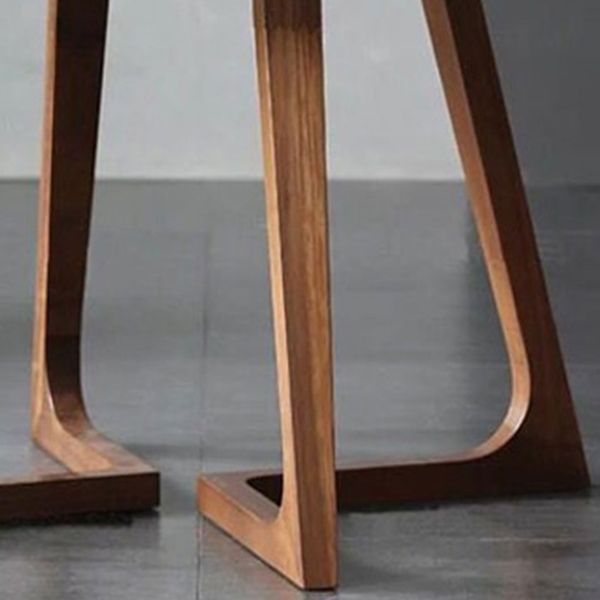 Solid Wood Top Dining Table Contemporary Dining Table with Sled Base