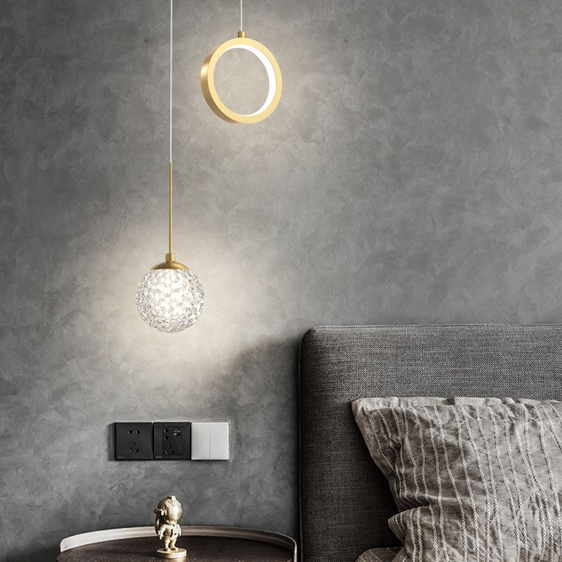 2-leichter sphärischer Anhänger Anhänger Modernes Glashängung Licht für Wohnzimmer