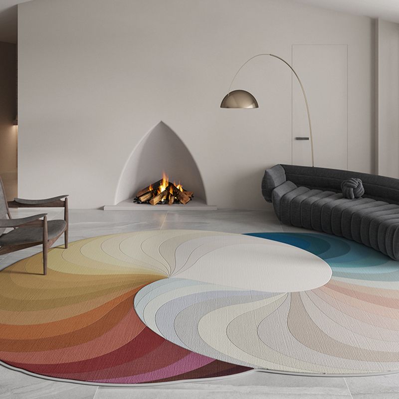 Novelty Tribal Diamond Rug Beige Polyester Carpet Stain Resistant Rug for Living Room