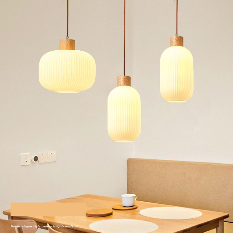 Hanging Light Fixture Modern 1-Light Suspension Pendant Lamp with Glass Shade for Restaurant