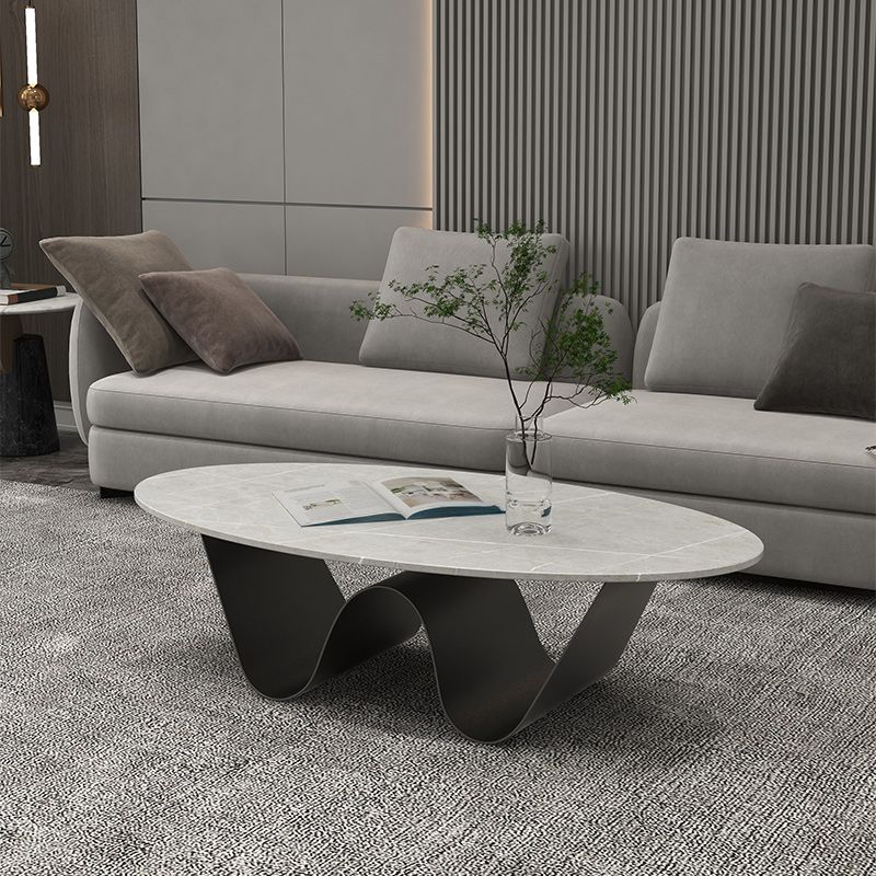 Glam Abstracts Cocktail Table Oval Coffee Cocktail Table for Home