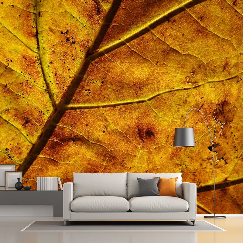 Plant Mural Wallpaper Leaf Surface Pattern for Reading Room Bedroom Wall Decor