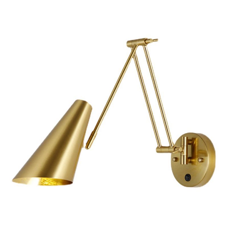 Post-Modern Wall Light Fixture Swing Arm Wall Sconce with Metal for Bedroom
