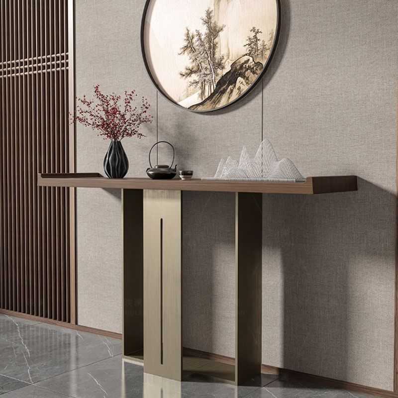 Rectangle Modern Console Table Brown/Black Wood Console Sofa Table