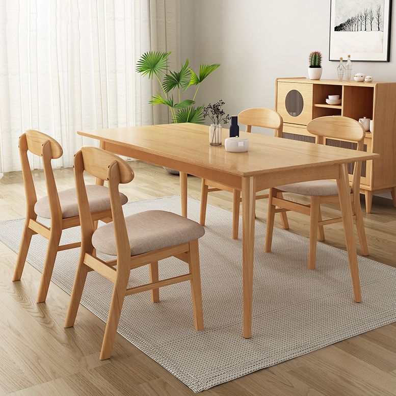 Industrial Kitchen Solid Wood Dining Table Rectangle Dining Table with 4 Legs