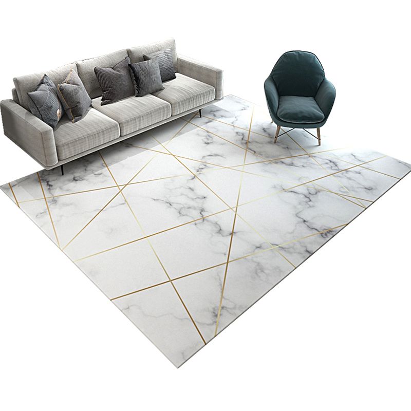 Simple Luxury Rug Multi Colored Geometric Patterned Area Rug Non-Slip Easy Care Carpet for Living Room